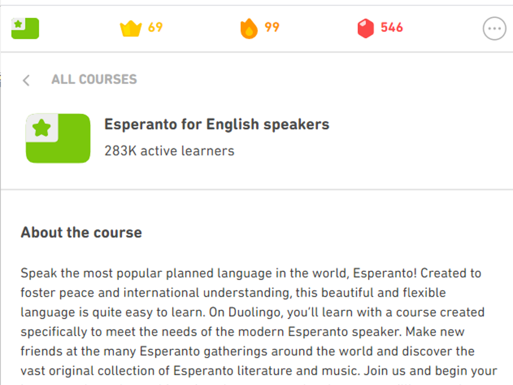Duolingo エスペラント語